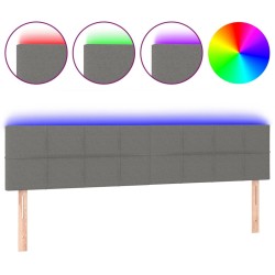 Tête de lit à LED Gris foncé 160x5x78/88 cm Tissu 633736633736