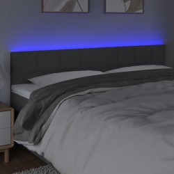 Tête de lit à LED Gris foncé 160x5x78/88 cm Tissu 633736633736