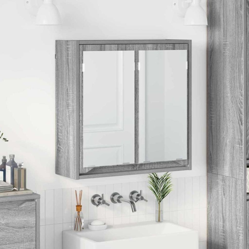 Armoire Miroir de Salle de Bain Gris Sonoma 60 x 20 x 60 cm 633738633738