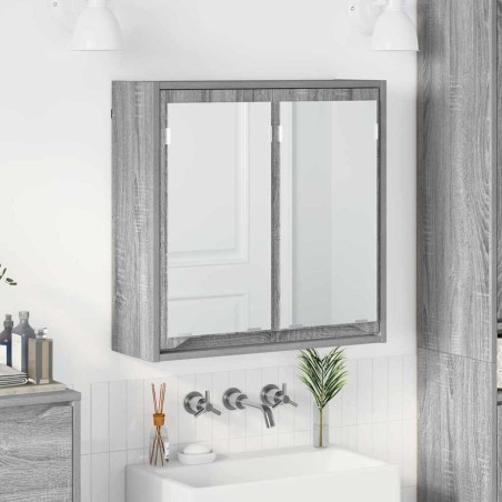 Armoire Miroir de Salle de Bain Gris Sonoma 60 x 20 x 60 cm 633738633738