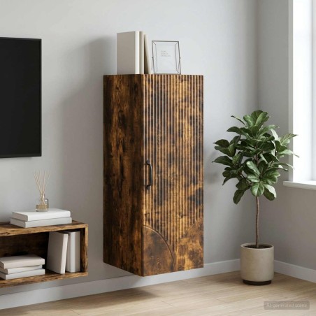 Armoire Murale Chêne fumé 33 x 34,5 x 90 cm Bois d'ingénierie 633741633741