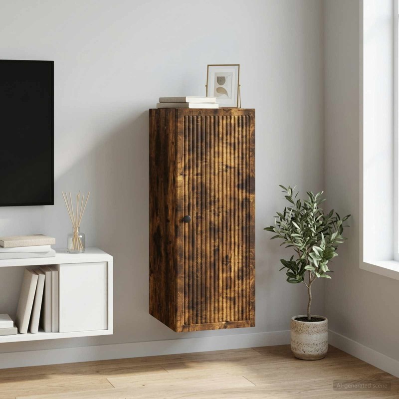 Armoire Murale Chêne fumé 33 x 34,5 x 90 cm Bois d'ingénierie 633742633742