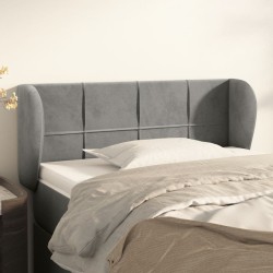 Tête de lit avec oreilles Gris clair 103x23x78/88 cm Velours 633749633749