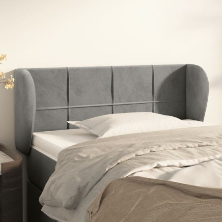Tête de lit avec oreilles Gris clair 103x23x78/88 cm Velours 633749633749