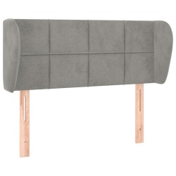Tête de lit avec oreilles Gris clair 103x23x78/88 cm Velours 633749633749