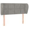 Tête de lit avec oreilles Gris clair 103x23x78/88 cm Velours 633749633749