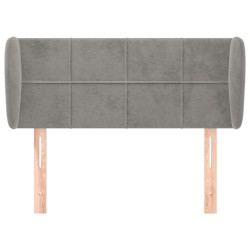 Tête de lit avec oreilles Gris clair 103x23x78/88 cm Velours 633749633749