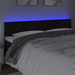 Tête de lit à LED Noir 180x5x78/88 cm Velours 633751633751