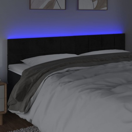 Tête de lit à LED Noir 180x5x78/88 cm Velours 633751633751