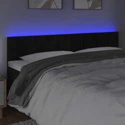 Tête de lit à LED Noir 180x5x78/88 cm Velours 633751633751