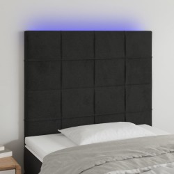 Tête de lit à LED Noir 90x5x118/128 cm Velours 633752633752