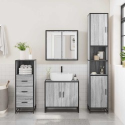Armoire de salle de bain sonoma gris 35x37,5x100 cm 633753633753