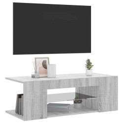 Meuble TV avec lumières LED Sonoma gris 90x39x30 cm 633762633762