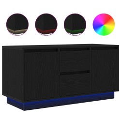 Meuble TV avec lumières LED chêne noir 100x41x50 cm 633763633763