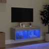 Meuble TV avec lumières LED sonoma gris 80x30x30 cm 633764633764