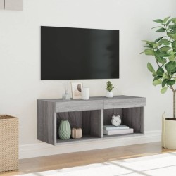 Meuble TV avec lumières LED sonoma gris 80x30x30 cm 633764633764