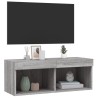 Meuble TV avec lumières LED sonoma gris 80x30x30 cm 633764633764