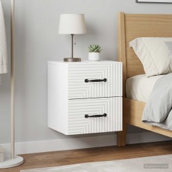 Cabinet de chevet mural 2 pcs Blanc brillant 34,5 x 33 x 40 cm 633765633765