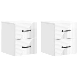 Cabinet de chevet mural 2 pcs Blanc brillant 34,5 x 33 x 40 cm 633765633765