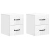 Cabinet de chevet mural 2 pcs Blanc brillant 34,5 x 33 x 40 cm 633765633765