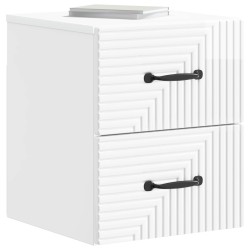 Cabinet de chevet mural 2 pcs Blanc brillant 34,5 x 33 x 40 cm 633765633765