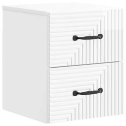 Cabinet de chevet mural 2 pcs Blanc brillant 34,5 x 33 x 40 cm 633765633765