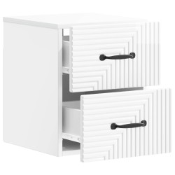 Cabinet de chevet mural 2 pcs Blanc brillant 34,5 x 33 x 40 cm 633765633765