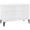 Meuble TV avec pieds en métal Blanc 69,5x30x50 cm 633767633767