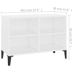 Meuble TV avec pieds en métal Blanc 69,5x30x50 cm 633767633767
