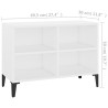 Meuble TV avec pieds en métal Blanc 69,5x30x50 cm 633767633767