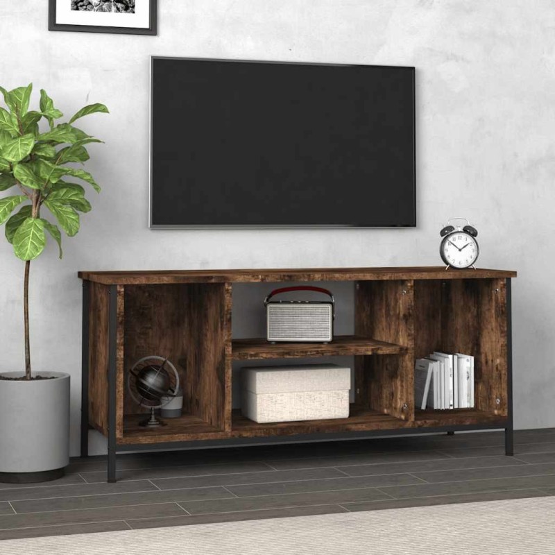 Meuble TV chêne fumé 102x35x45 cm bois d'ingénierie 633768633768