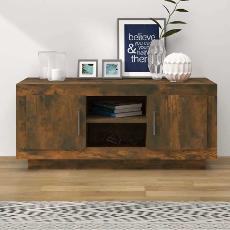 Meuble TV chêne fumé 102x35x45 cm bois d'ingénierie 633769633769