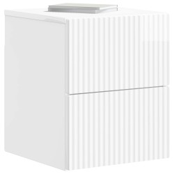 Cabinet de chevet mural 2 pcs Blanc brillant 33 x 34,5 x 40 cm 633770633770