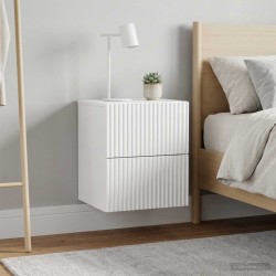 Cabinet de chevet mural 2 pcs Blanc brillant 33 x 34,5 x 40 cm 633770633770