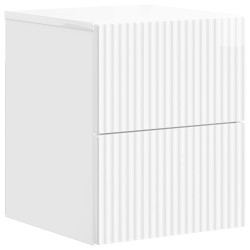 Cabinet de chevet mural 2 pcs Blanc brillant 33 x 34,5 x 40 cm 633770633770
