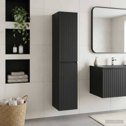 Cabinet de Salle de Bain Mural Noir 33 x 34,5 x 160 cm 633772633772