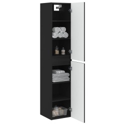 Cabinet de Salle de Bain Mural Noir 33 x 34,5 x 160 cm 633772633772