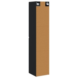 Cabinet de Salle de Bain Mural Noir 33 x 34,5 x 160 cm 633772633772