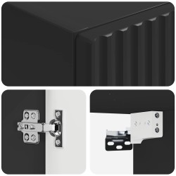 Cabinet de Salle de Bain Mural Noir 33 x 34,5 x 160 cm 633772633772