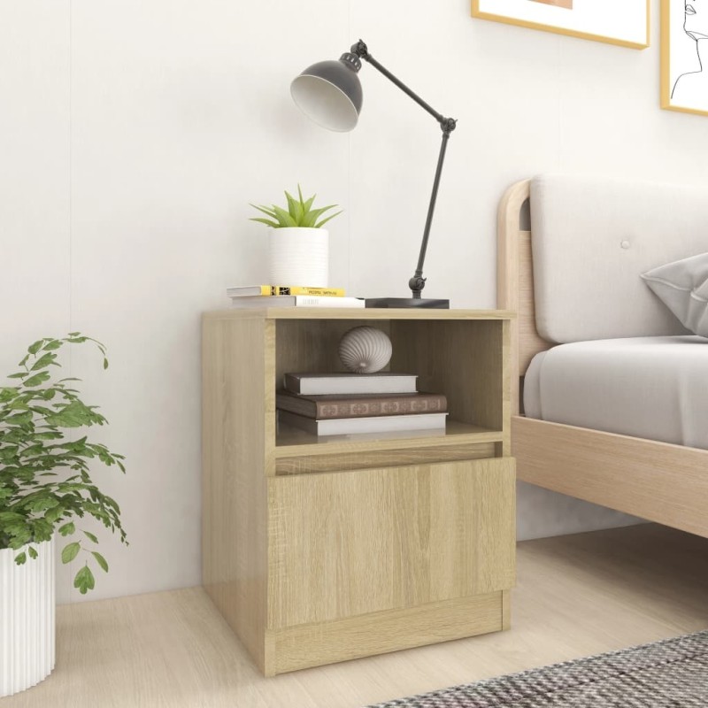 Table de chevet chêne sonoma 40x40x50 cm bois d'ingénierie 633775633775