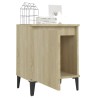 Table de chevet avec pieds en métal chêne sonoma 40x30x50 cm 633776633776