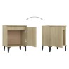 Table de chevet avec pieds en métal chêne sonoma 40x30x50 cm 633776633776