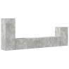 Ensemble de meubles TV 4 pcs Gris béton Bois d'ingénierie 633777633777