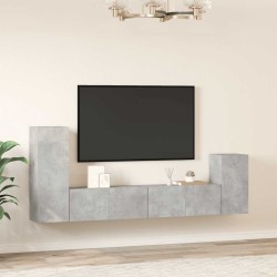 Ensemble de meubles TV 4 pcs Gris béton Bois d'ingénierie 633777633777