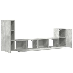 Ensemble de meubles TV 4 pcs Gris béton Bois d'ingénierie 633777633777