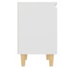 Table de chevet avec pieds en bois massif Blanc 40x30x50 cm 633778633778