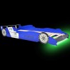 Lit voiture de course pour enfants avec LED 90 x 200 cm Bleu  633787633787