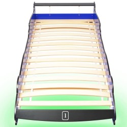 Lit voiture de course pour enfants avec LED 90 x 200 cm Bleu  633787633787