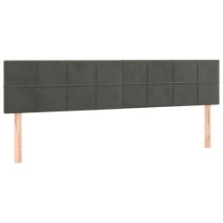 Têtes de lit Gris foncé 200x5x78/88 cm Velours 633788633788
