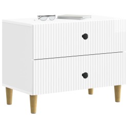 Cabinet de chevet avec tiroir Blanc brillant 62 x 34,5 x 48 cm 633797633797